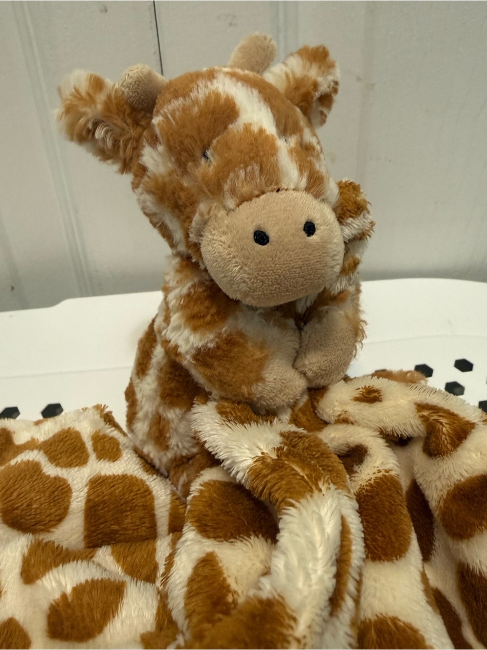 Jellycat Bashful Giraffe Soother 13” Lovey Security Blanket Retired Plush